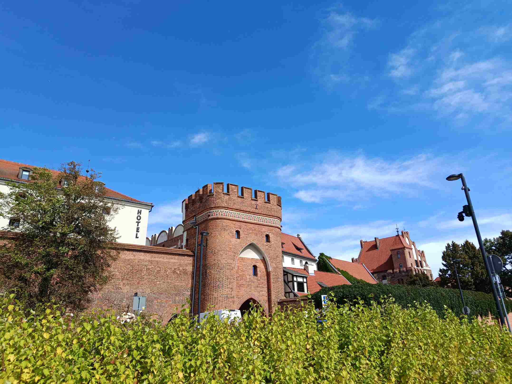 Toruń na tle pięknego nieba