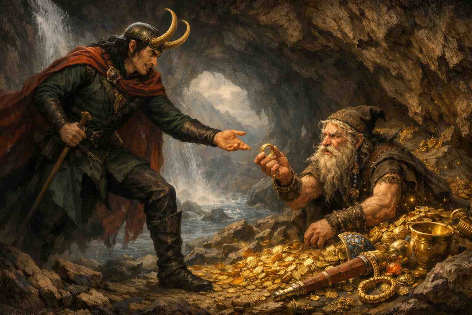 Loki i karzeł Andvari – przeklęty skarb, który zmienił losy bogów i ludzi