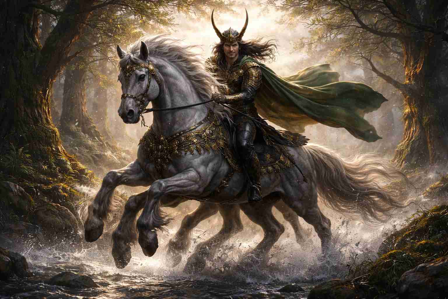 Loki i koń Sleipnir