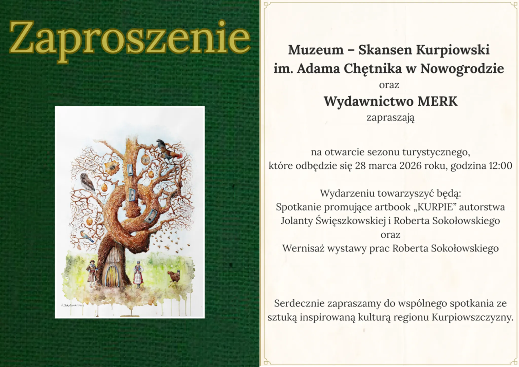 Rozpoczęcie sezonu turystycznego 2026 w Muzeum - Skansenie Kurpiowskim im. Adama Chętnika
