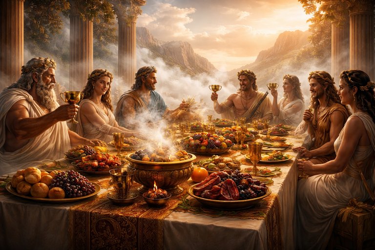 Jedzenie i uczty w mitologii greckiej – co jadali bogowie i herosi